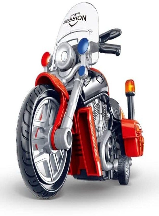 HDA GROUP Police Motorcycle Toy - Pull Back Motorcycle Toys, Tiny Gift with Music Lighting - Realistic Design Vehicle Toy for Kids 3+ Years for Indoor and Outdoor Play(Multicolor) - Image 1